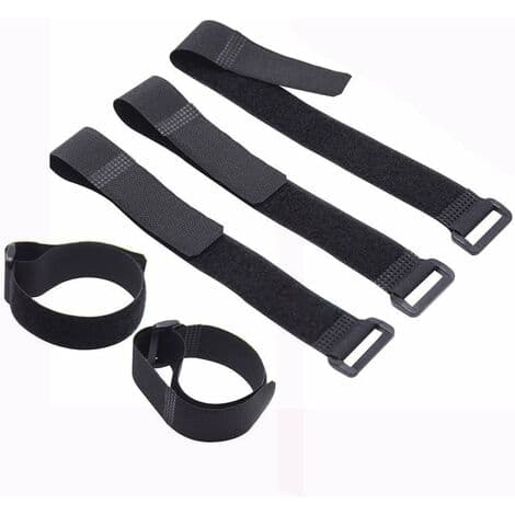 10-pack Kabelbindare, Justerbara Scratch-Remmar med Plastspänne (300mm x 20mm)
