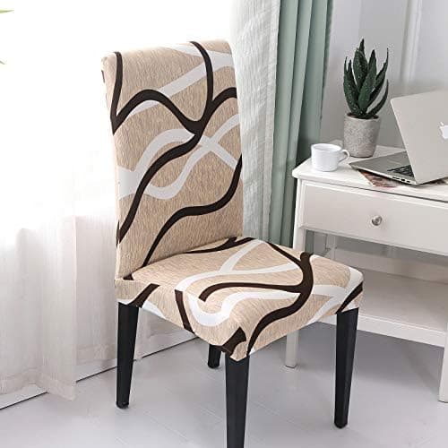 Stolsöverdrag Set om 4/6 Stretch Moderna Stolsöverdrag för Matrum Köks Bröllop Fest Tvättsbart Stolskydd (4st)