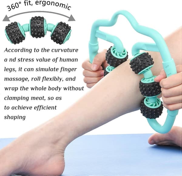 6 Hjul Massage Roller, Manuel Massage Roller Muskel Massage Roller, Massager Muskel Roller, Sport