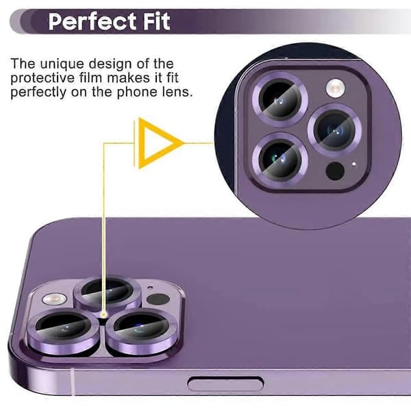 För iPhone 16 Pro Max/16 Pro Kameralinsskydd Metall CD Textur Härdat Glas Linsfilm