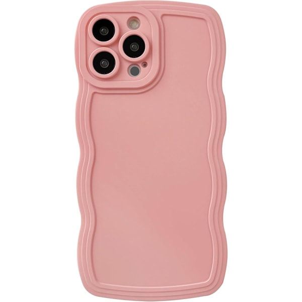 Skal till iPhone 13 Pro Max, Enfärgad Krullig Vågdesign Mjukt Kompatibelt med iPhone Skal (iPhone 13 Pro Max) pink