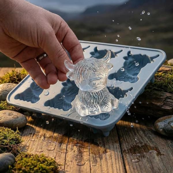 Silikonisbitsform, 3D Mini Highland Ko isbitsform, perfekt för whisky, cocktails, choklad och godis