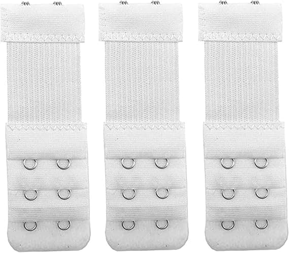 Pakke med 3 BH-stroppforlengere Elastiske forlengersett 2 kroker (Hvit) Style 1