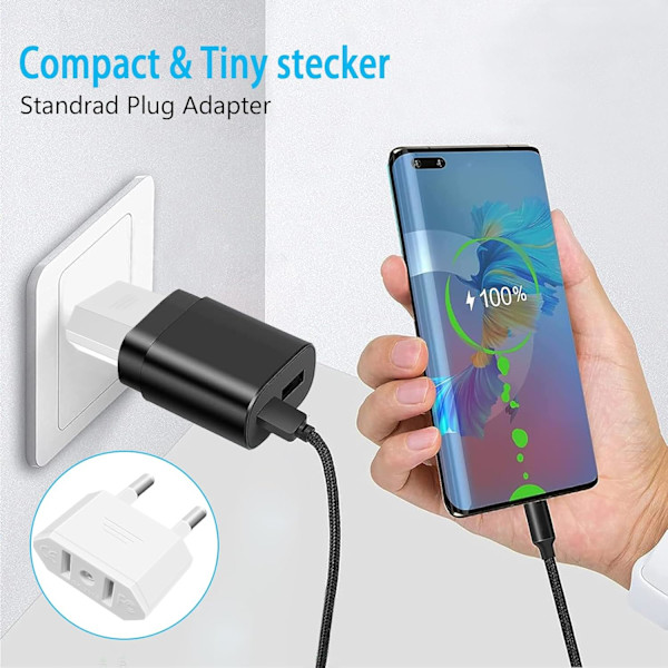2 Stykker US til Frankrike Pluggadapter, Tyskland Pluggadapter for US til EU Reise