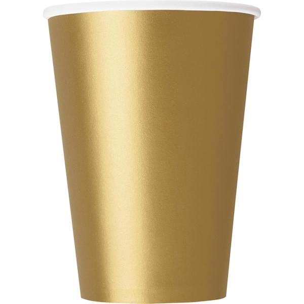 Livlig Gull Ensfargede Pappkopper (270 ml) 14 stk - Livlig, Miljøvennlig Engangs Drikkeutstyr for Fester og Arrangementer