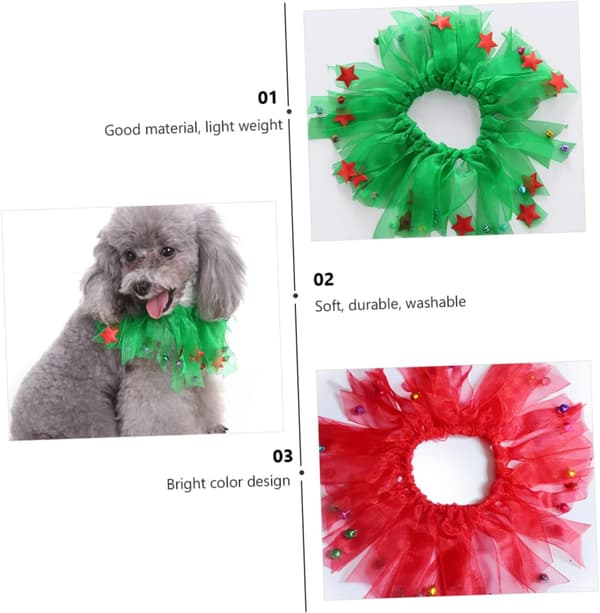 Julehalsbånd til kæledyr, julehalsbånd til hunde, julepynt, hundekæde, klokke, julekostumer til kæledyr, polyester