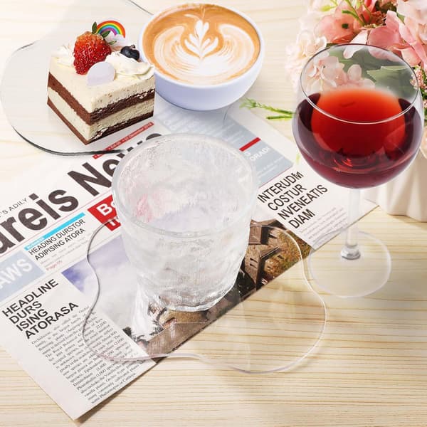 2 stk. klare akryl coasters, varmeisolering - Cloud Irregular Coasters til kontorbord 17*12cm