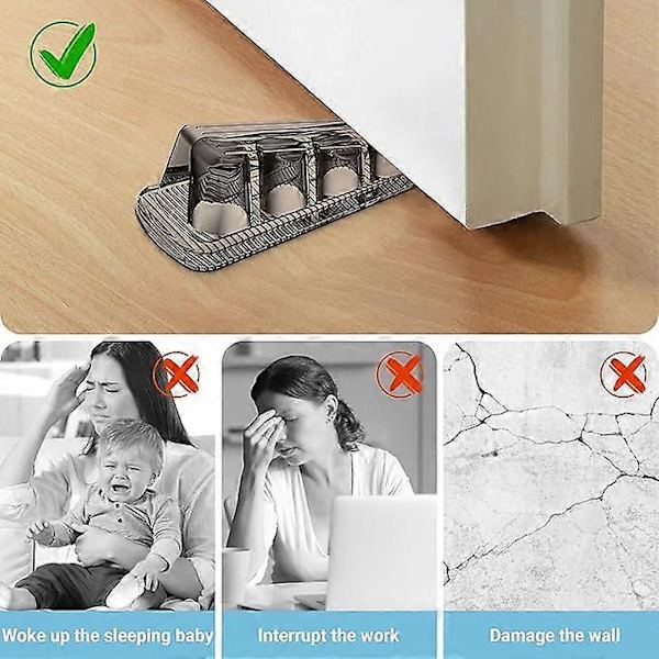 Dörrstoppar för dörrbotten på golv, gummikil (3-pack)