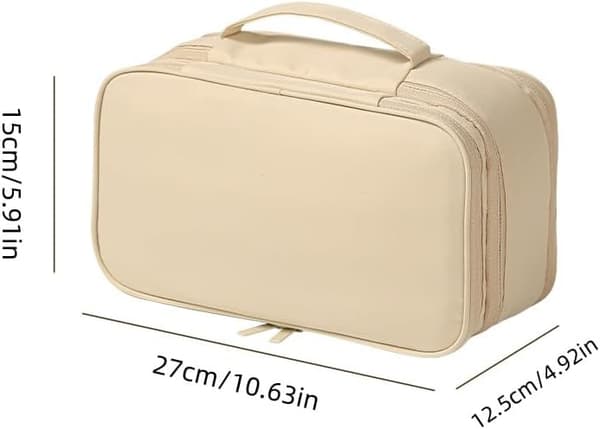 1 oppbevaringspose for undertøy – Oxford-stoff + perlebomull – 27 x 15 x 12,5 cm – Beige