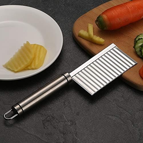 Crinkle Cutter Grønnsaker Rustfritt Stål Crinkle Kutter med Hengehull Bølgekutter for Potet, Gulrot
