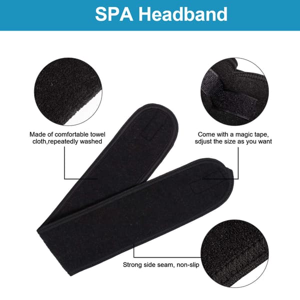 Spa Ansikts-hodebånd Sminke Wrap Hode Frotté Hodebånd Justerbart Håndkle for Ansiktsvask, Dusj