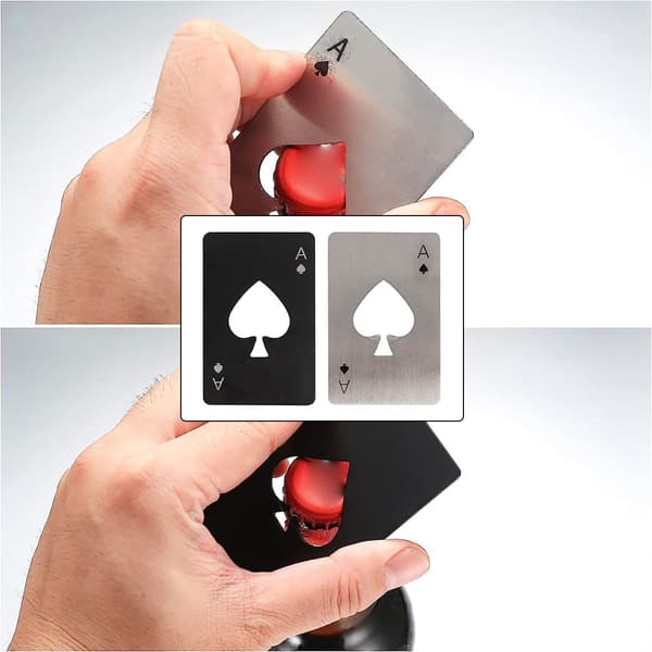 Pokerin muotoinen oluenavaaja, pullonavaaja, pullonavaaja, olutpullonavaaja, 2 kpl