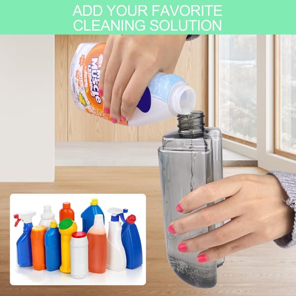 Spraymopp, gulvrengjøringsmopper, flat spraymopp, mikrofibermopp med 5 gjenbrukbare puter og nal