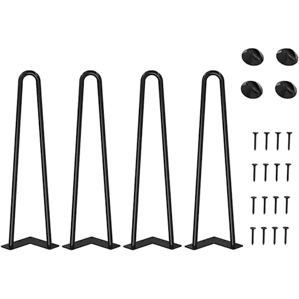 41cm Hårnålsbordsben 4 ST Max Stöd 204kg med Skyddsfötter Modern Stil från Mitten av Århundradet för Möbelben, Soffbordsben 41cm