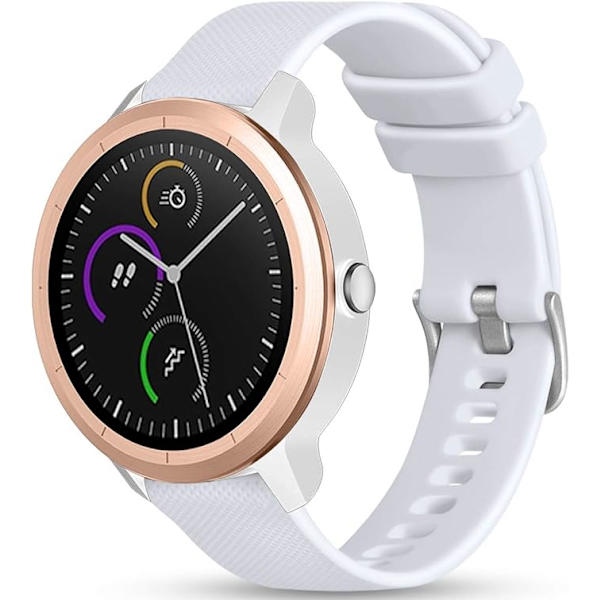 20mm armband för Garmin Vivoactive 3/3 Music/Venu/Venu 2 Plus/sq/sq 2/Forerunner 245/645/55, mjukt silikonersättningsarmband