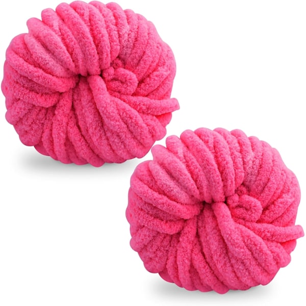 Paksu villalanka 250g × 2, neulelanka karkea lanka monivärinen neulelanka, lankaprojektien tekemiseen rose pink