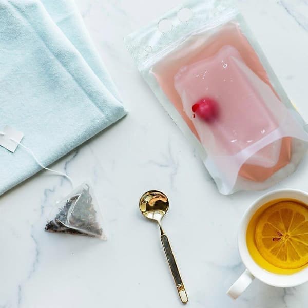 100 stk. drikkeposer til voksne med sugerør, smoothieposer, juiceposer