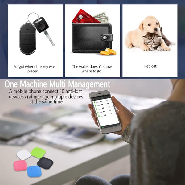 4-pak Nøglefindere, Smart Bluetooth Tracker med Anti-Tab Alarm Påmindelse, Genstands Lokalisator, iOS og Android Kompatibel