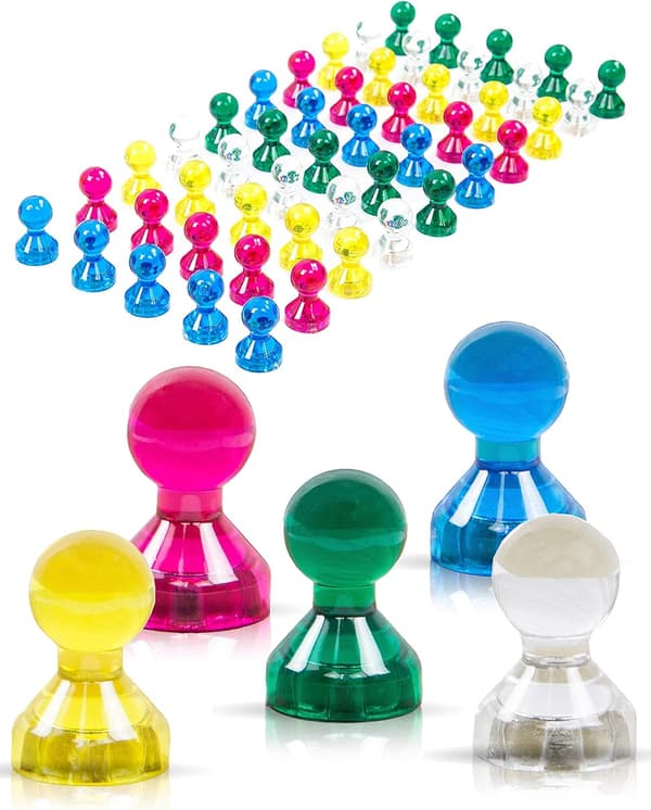 Neodym magnetiska stift/pushpins för whiteboards, kylskåp etc, 25-pack Mixed colors