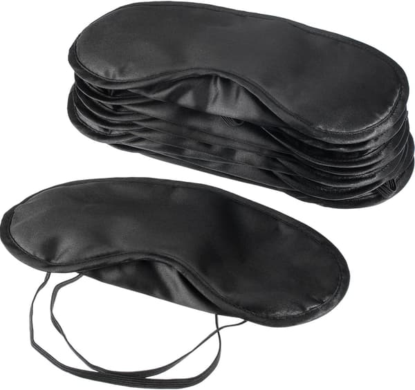 10-pack Ögonmask Skuggskydd Ögonbindel Resesömnmask med Näskudde, Svart