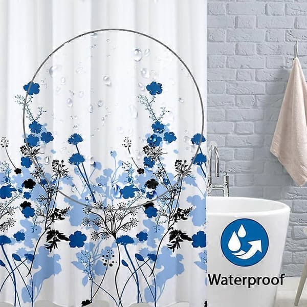 Duschdraperi Mögel- och Mildbeständigt - Blommönster