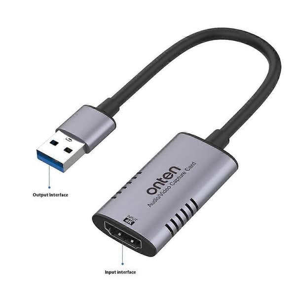 ONTEN OTN-US323 USB til 4K HDMI Capture Card Spil Streaming Optagelse Video Capture Enhed