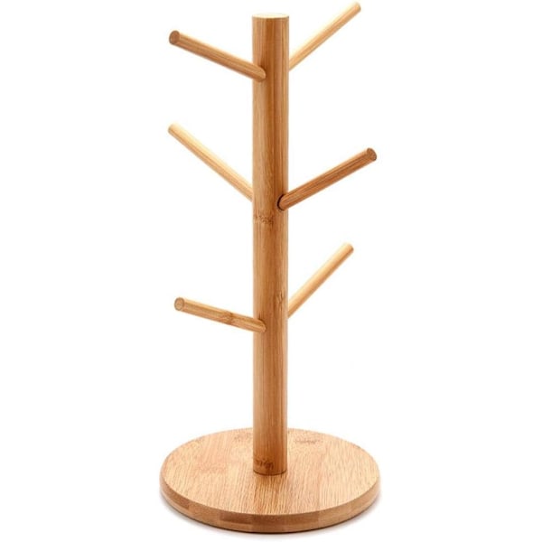 Treformet Kaffe- og Tekoppholder i Tre, Koppoppbevaringsstativ, Drikkevareshelf, Koppholder