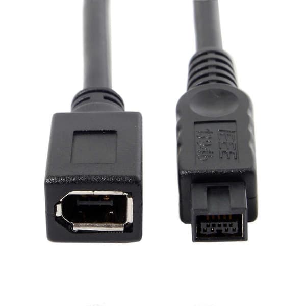 CY FW-012-BK 1394 Kabel FireWire 400 til 800 Adapterkabel 6F-9M Ledning 20cm - Sort
