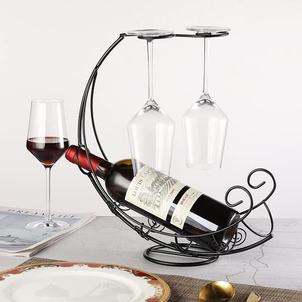 Vinglassholder - Bordplate Metall Vinflaskeholder Vertikal Vinglass Displayholder