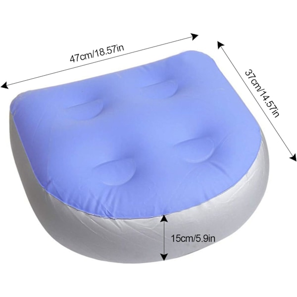 Oppblåsbar Spa-pute Boblebadpute med 4 stk Sugekopper for Alle Spa og Boblebad - Booster-sete for Voksne og Barn (Blå)