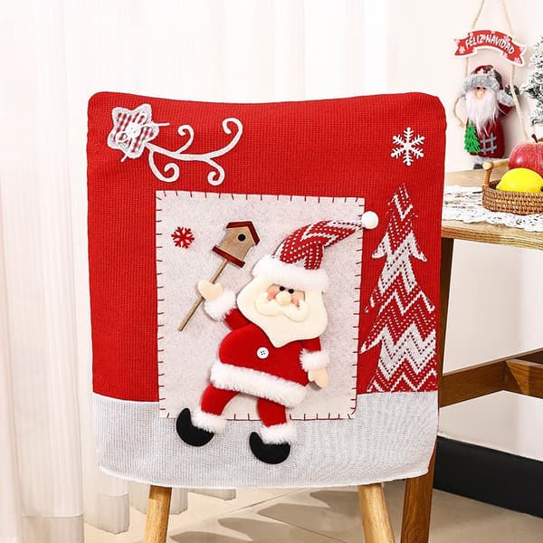 Julstolsöverdrag med tomtedesign, julstolsöverdrag, feststolsöverdrag
