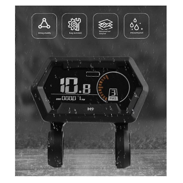 M9 Elektrisk Cykel LCD Display Meter Kontrolpanel Stabil Nem Installation Modificerede Sæt til Elektrisk