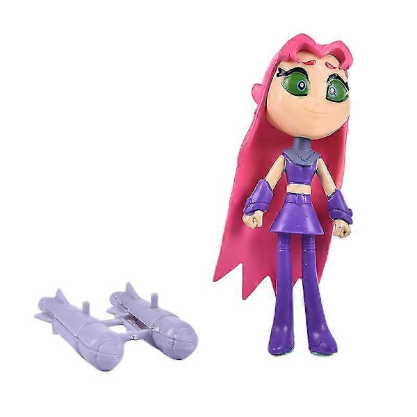 7-pack Teen Titans Go Robin Cyborg Beast Boy Raven Modelldocka Actionfigur Leksak Barnpresent