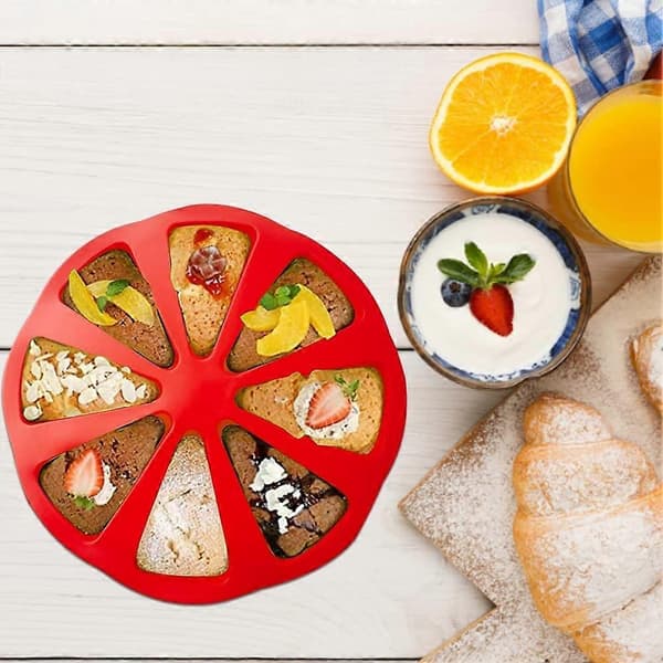 Silikone Bageforme Trekantet Kageform 8-hulrums Kageform Rund Chokolade Kage Cookie Form Pizza Stykker Form Non-stick Bageplade til Køkkenbagning