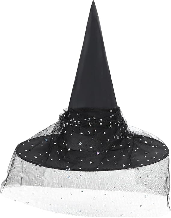 Halloween Heks Hat til Kvinder Spirallace Halloween Kostume Tilbehør til Fest