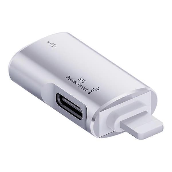 JS-103 For iPhone iPad-kobling 7-pinners hann til USB+Type-C hunn OTG-adapter - Sølv