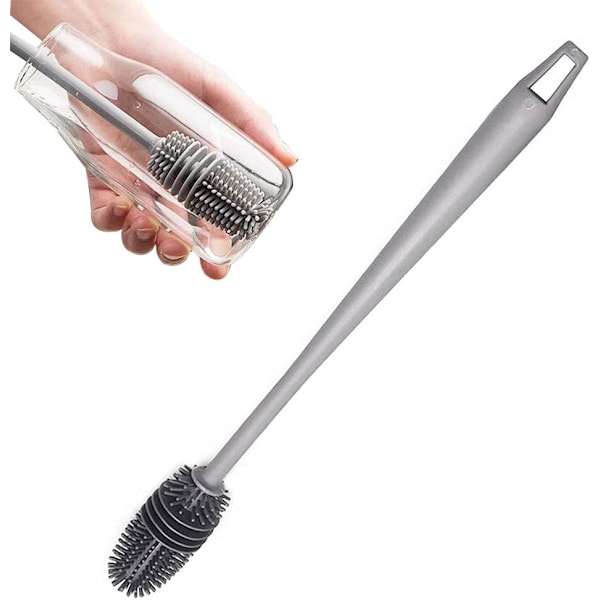 Babyflaska borste, långa handtag mjuka silikon flaska borste för rengöring flaskor olika behållare