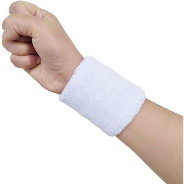 2-pack 4 tums handledsband svettband mjuka tjocka bomulls handledsband för tennis gym fotboll basket löpning