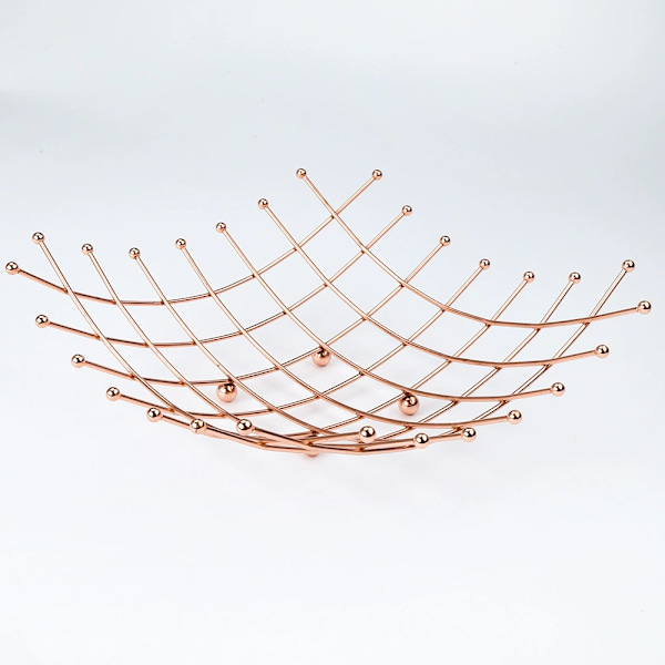 Fruktskål i koppar, förvaring, bra presentidé, robust, elegant och modern design, storlek: 26x11cm