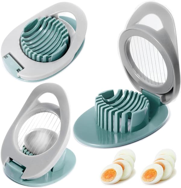 Eggdeler for hardkokte egg, eggdeler med rustfritt ståltråd, eggsalatmaker, kutter for kokte egg