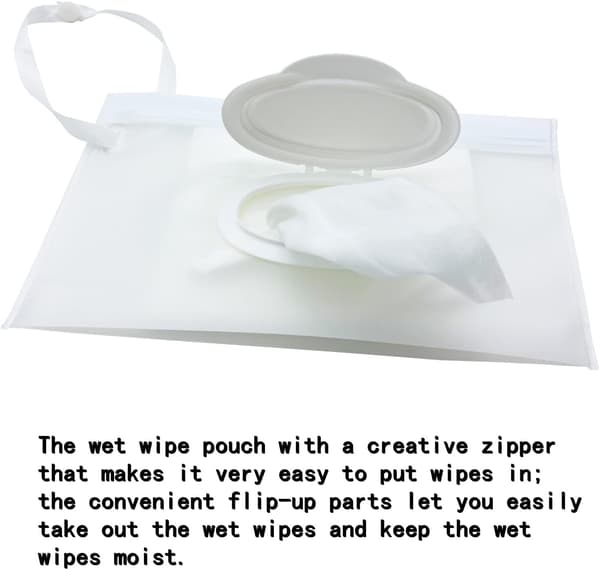 Portabel Fuktservettpåse Dispenser, Återanvändbara Blöjförvaringsväskor (Transparent Stil, 2-pack)