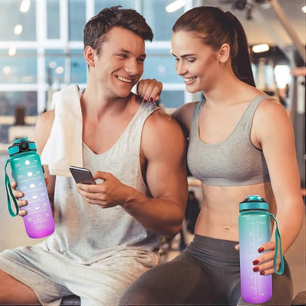 Urheilujuomapullo 1L (Vihreä Violetti)