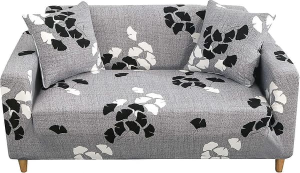Sofaovertrekk, Sklisikkert Sofaovertrekk med Blomstermønster (Grått Lønneblad, 1-seters Sofaovertrekk: 90-140cm)