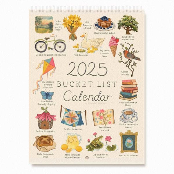 2025 Toivelista Kalenteri, 2025 12 Kuukauden Seinäkalenteri, 2025 Seinäkalenteri Tehtävälista & Muistiinpanokalenteri, 2025 Kalenteri Suunnitteluun tai Järjestämiseen
