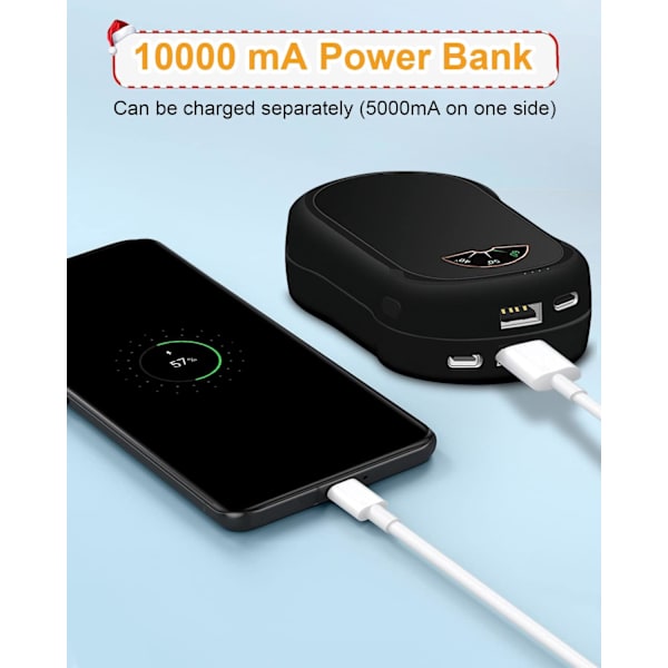 Päivitetyt 2-in-1 magneettiset ladattavat USB-kädenlämmittimet, 3 lämmitystason kannettava elektroninen taskulämmitin