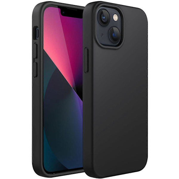 Silikonikuori yhteensopiva iPhone 13 6.1-tuuman kanssa, silkinpehmeä täyssuojaava kuori, iskunkestävä suojus mikrokuituvuorella (Punainen)
