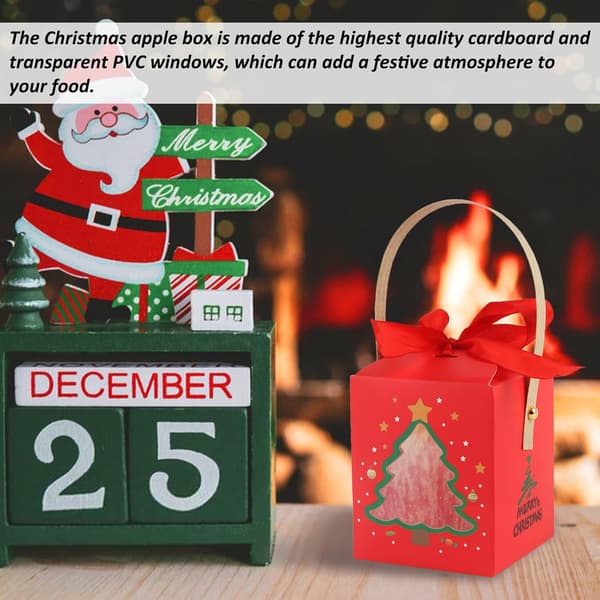 Presentförpackning, 4 Delar Julpresentförpackning Set, Små Presentaskar, Julgodislåda, Presentaskar i Kartong för Jul, Fest, Presentdekoration