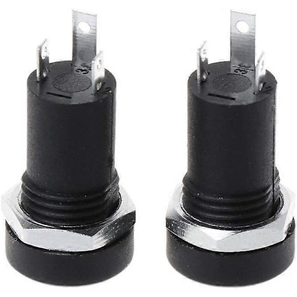 2X 3.5MM Jack Socket Svart Stereo Jack Panelmontering Loddetilkoblingsterminaler med Muttere