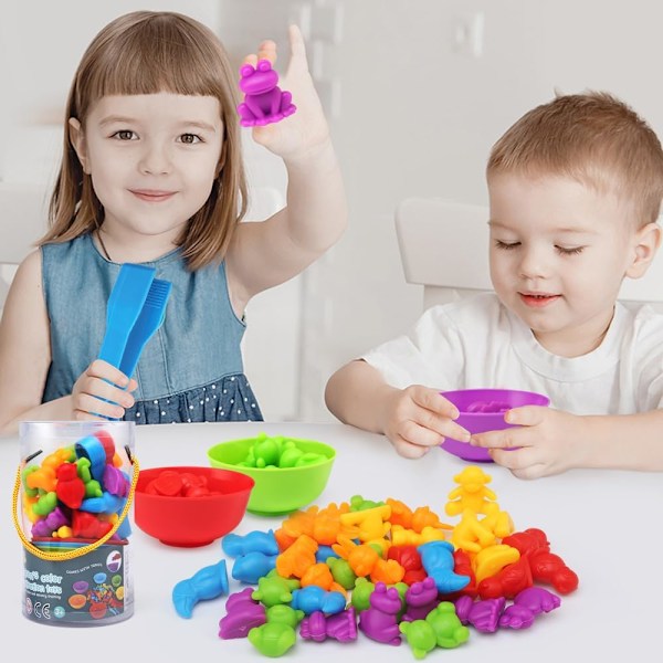Montessori-pelit 3 4 5-vuotiaille, Montessori-opetuslelu väriyhdistelmä, lelut pinoaminen matemaattiset taidot ja lasten lahja luokittelu Set 3