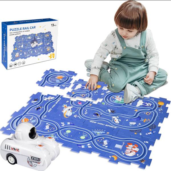 Pusselbana Spårbil DIY Jul Spårbil Barnleksak 4-piece puzzle